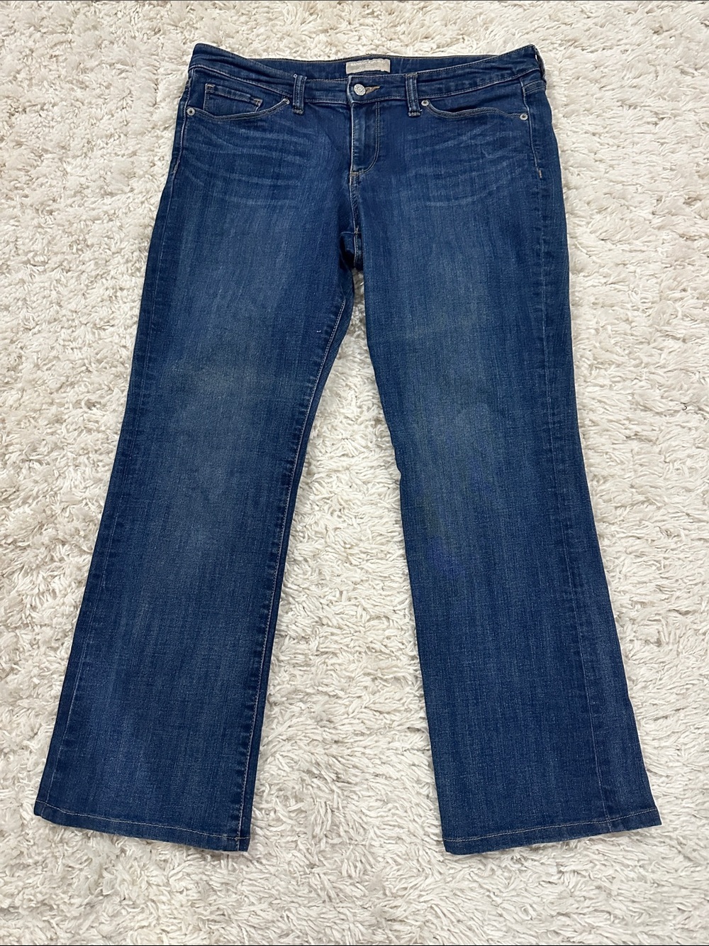 BANANA REPUBLIC Dark Blue Y2K Women's Slim Bootcut Jeans EUC Petite Sz 12, 34x27